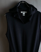 "Christian Dior" Satin ribbon waist detail hooded dress