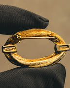 "Christian Dior" 70's Textured gold tone brooch