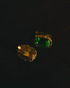 "Yves Saint Laurent" 80's-90's Emerald green clip-on earrings