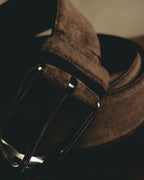 "Ermenegildo Zegna" 90's–00's brown suede leather belt