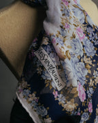 “YVES SAINT LAURENT” 80’s-90’s Floral border scarf