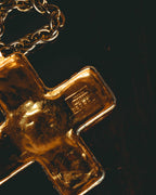 –SPECIAL– "CHANEL" 80's Gripoix Byzantine cross pendant necklace