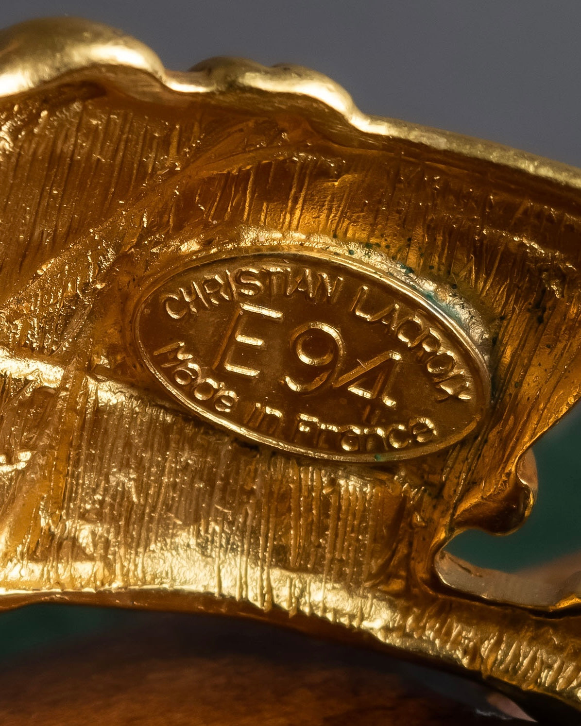 "Christian Lacroix" Sculptural detail gold bracelet