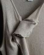 "Y's" Linen cotton mix ruffle design tank top