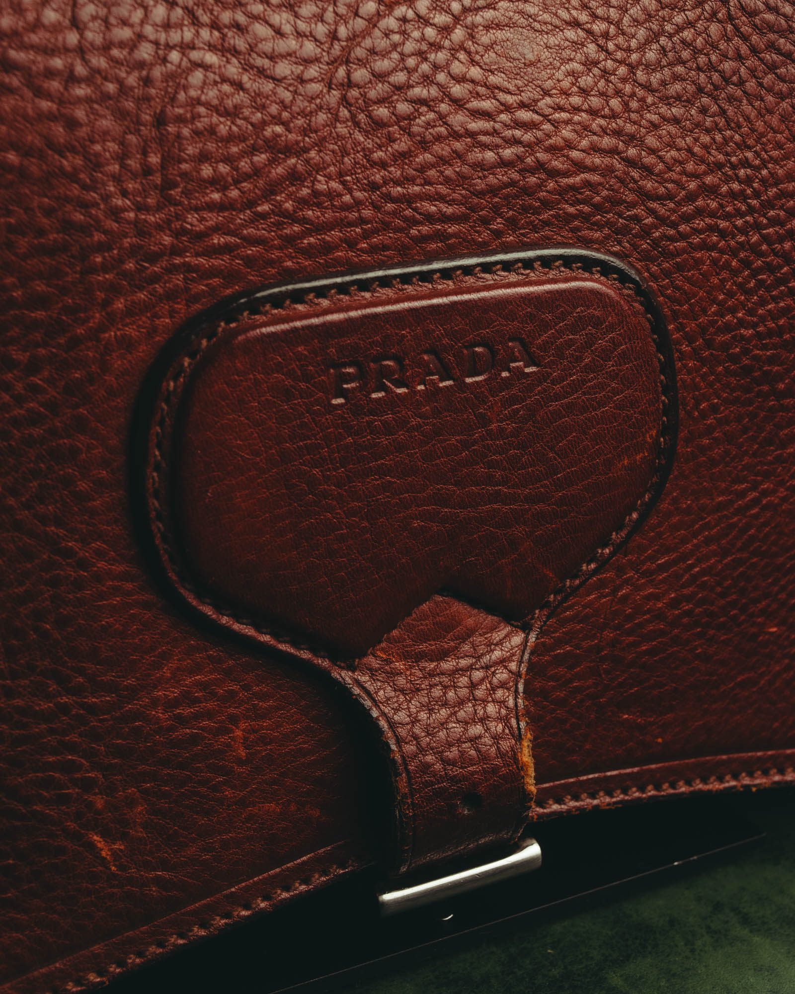 "PRADA" 90's-00's Pebbled leather shoulder bag