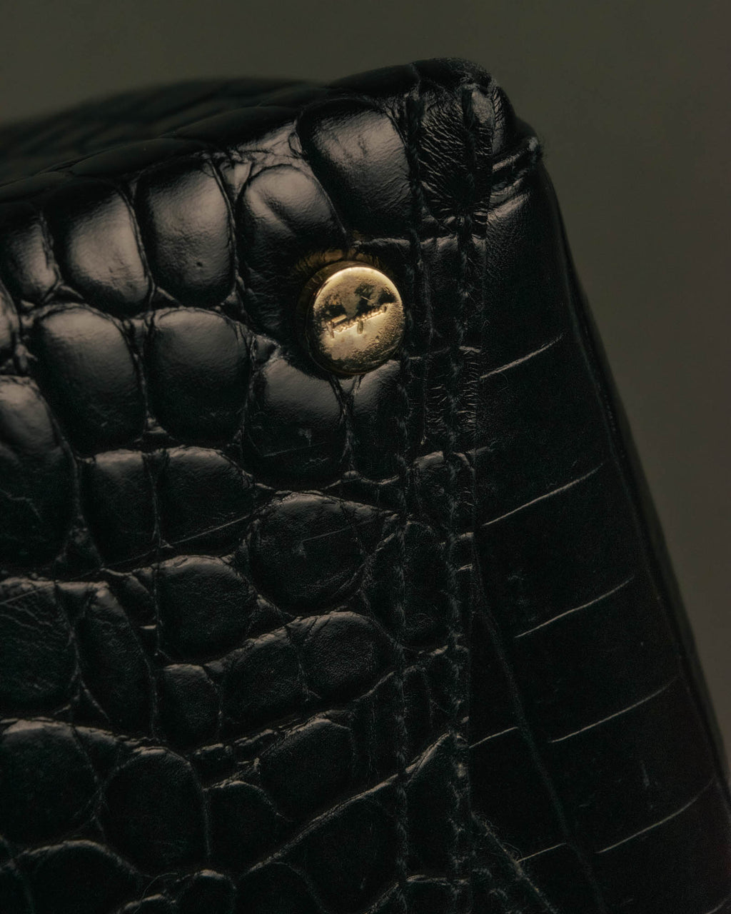 “Salvatore Ferragamo” 90’s-00’s crocodile embossed structured tote bag