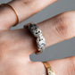 "CHANEL" Coco mark motif beige parts silver ring