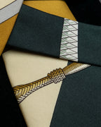 "HERMES" Horse harness motif silk neck tie