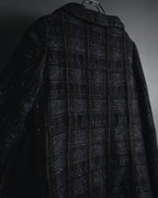 "MARNI" 90’s-00’s Textured plaid wool blend coat