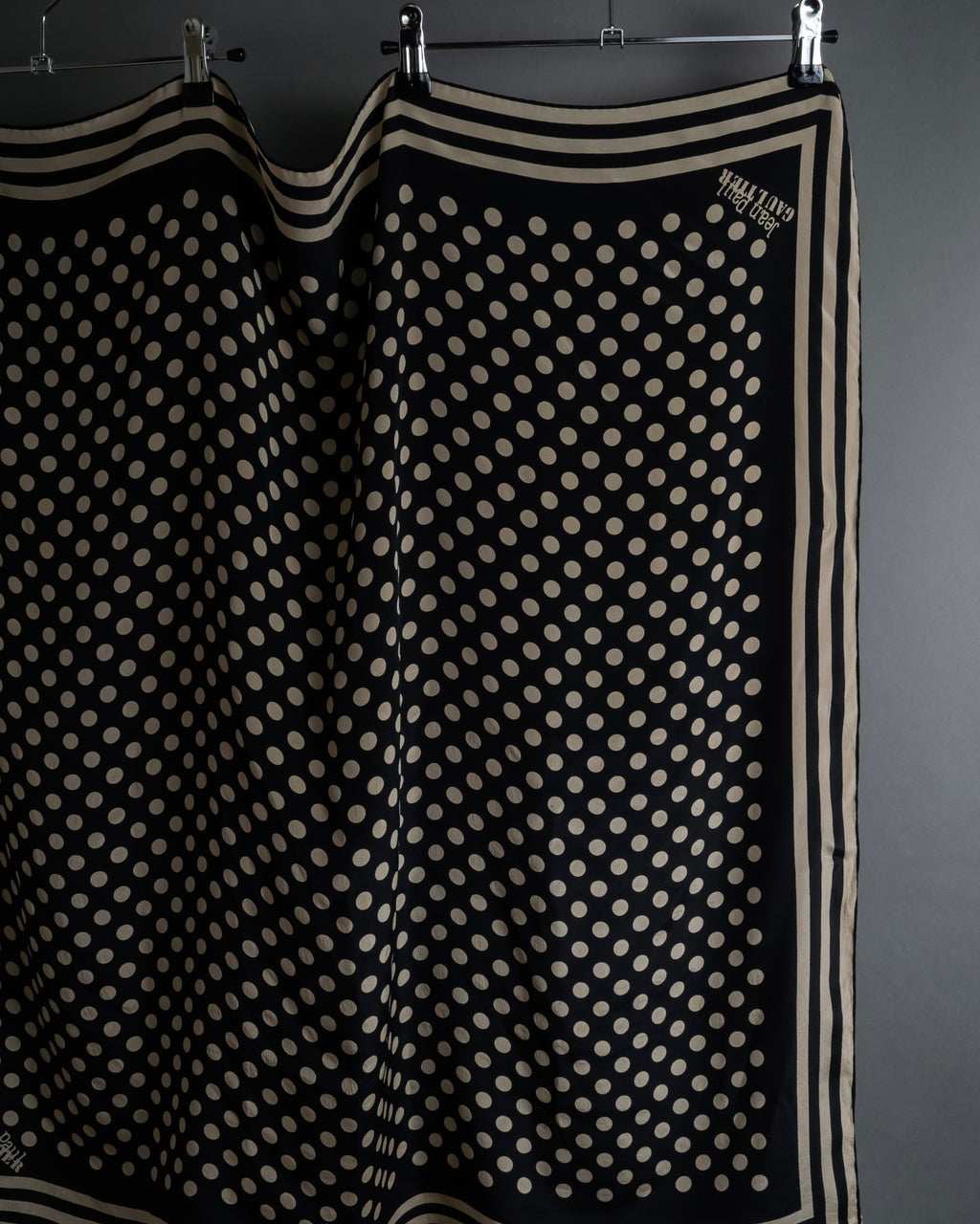 "JEAN PAUL GAULTIER" Classical dot pattern silk scarf