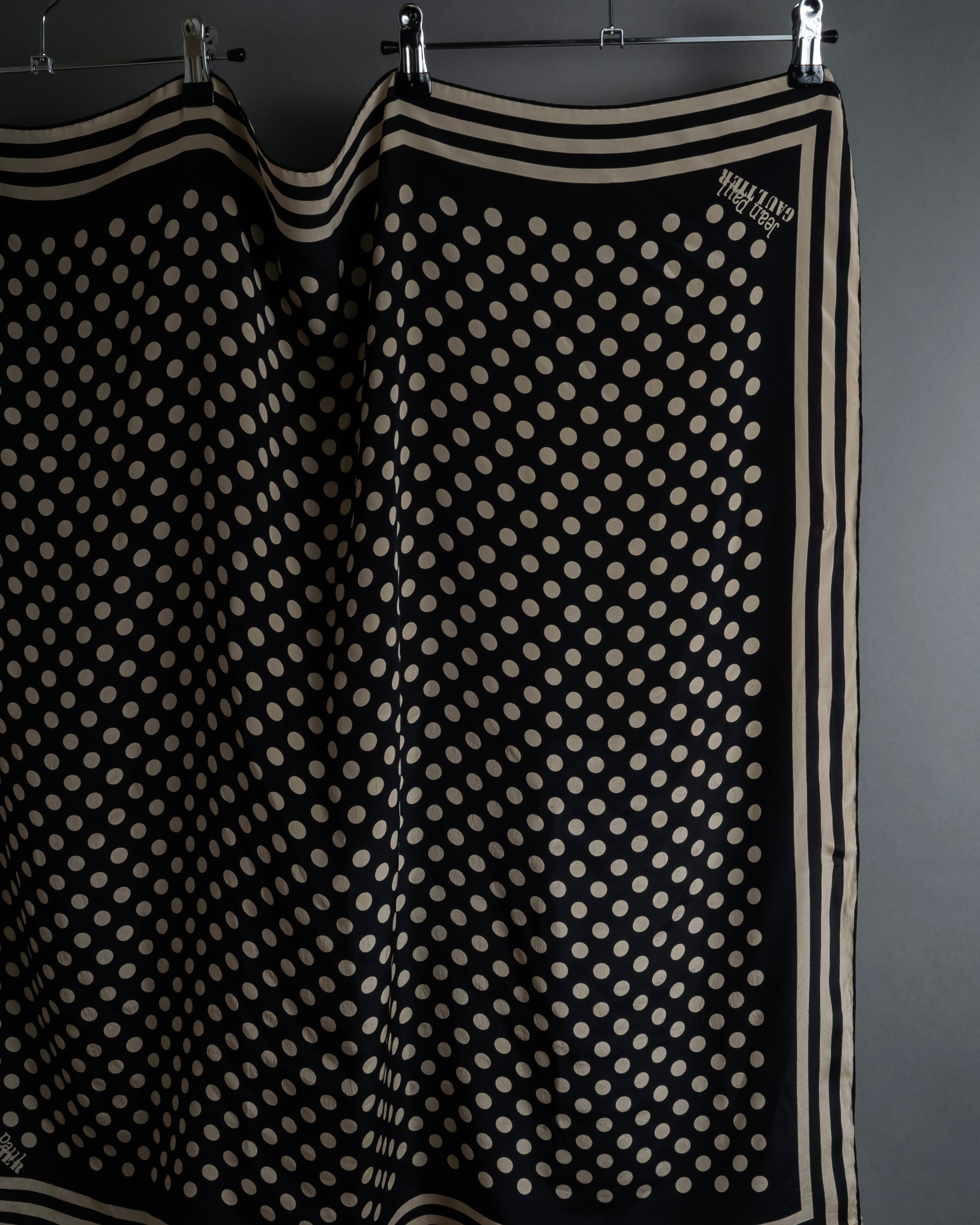 "JEAN PAUL GAULTIER" Classical dot pattern silk scarf