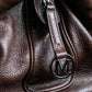 "Max Mara" Silver accents diamond shaped stitching leather boston bag