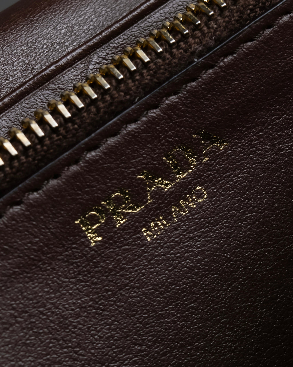 "PRADA" Logo engraved canvas combination long wallet
