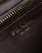 "PRADA" Logo engraved canvas combination long wallet