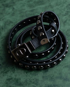 "Christian Dior" Silver stud detail narrow leather belt