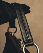 -SPECIAL- "Yves Saint Laurent" 00's Rive gauche black leather frame handbag