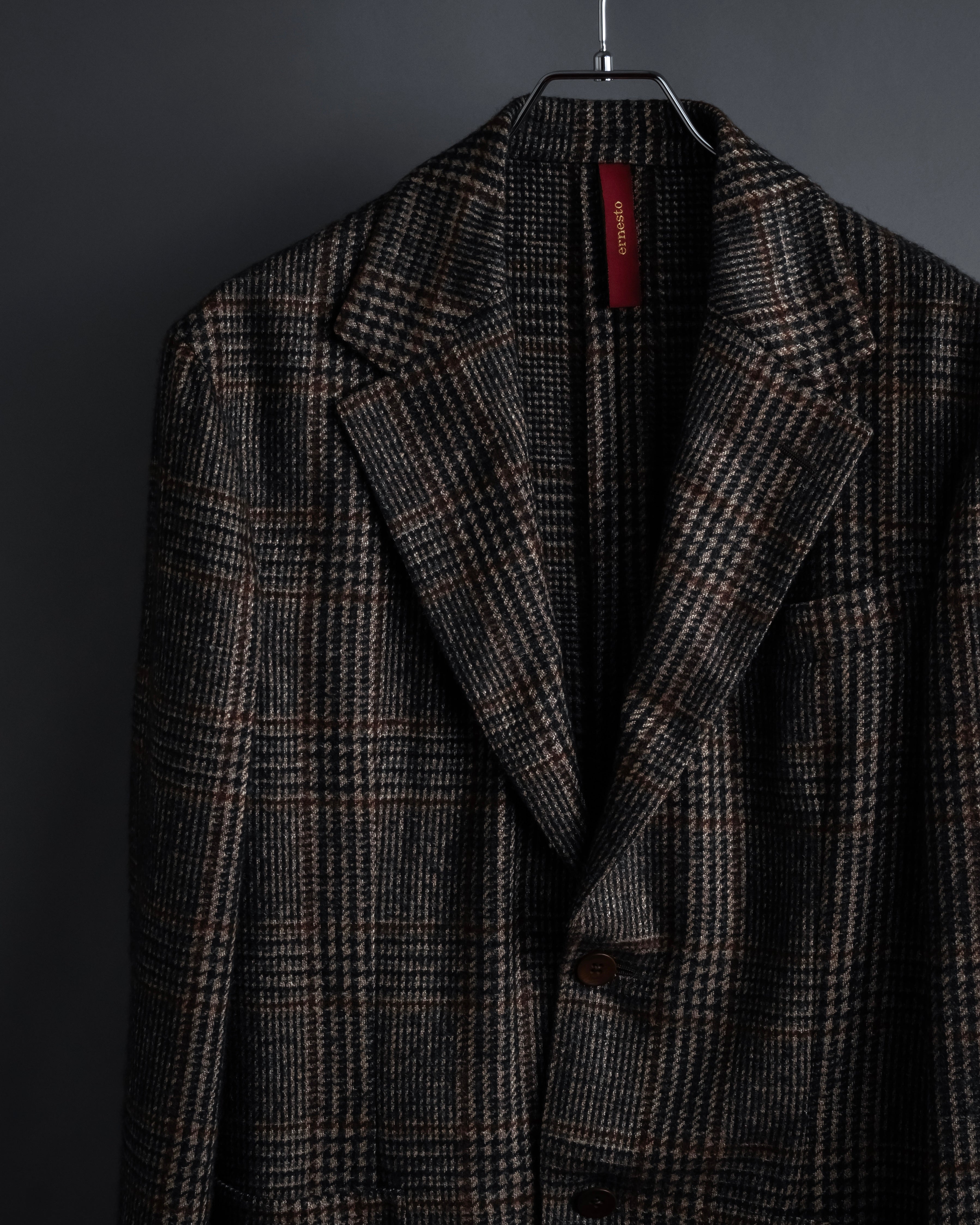 "Ernesto" Glen plaid flannel tailored jacket