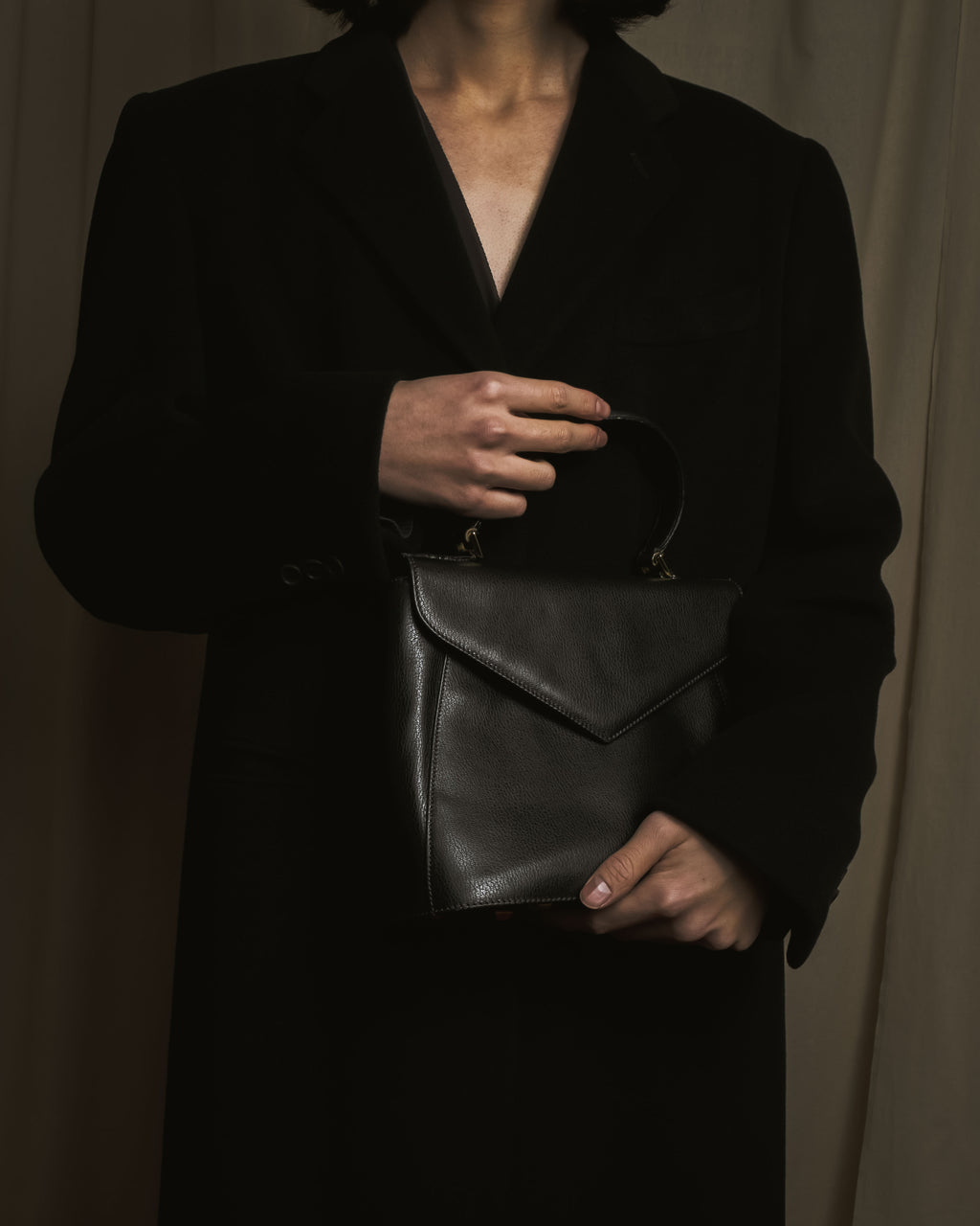 "Salvatore Ferragamo" Mid 90’s archival envelope flap top-handle bag