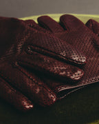 "VALENTINO GARAVANI" 2010's Burgundy perforated leather gloves