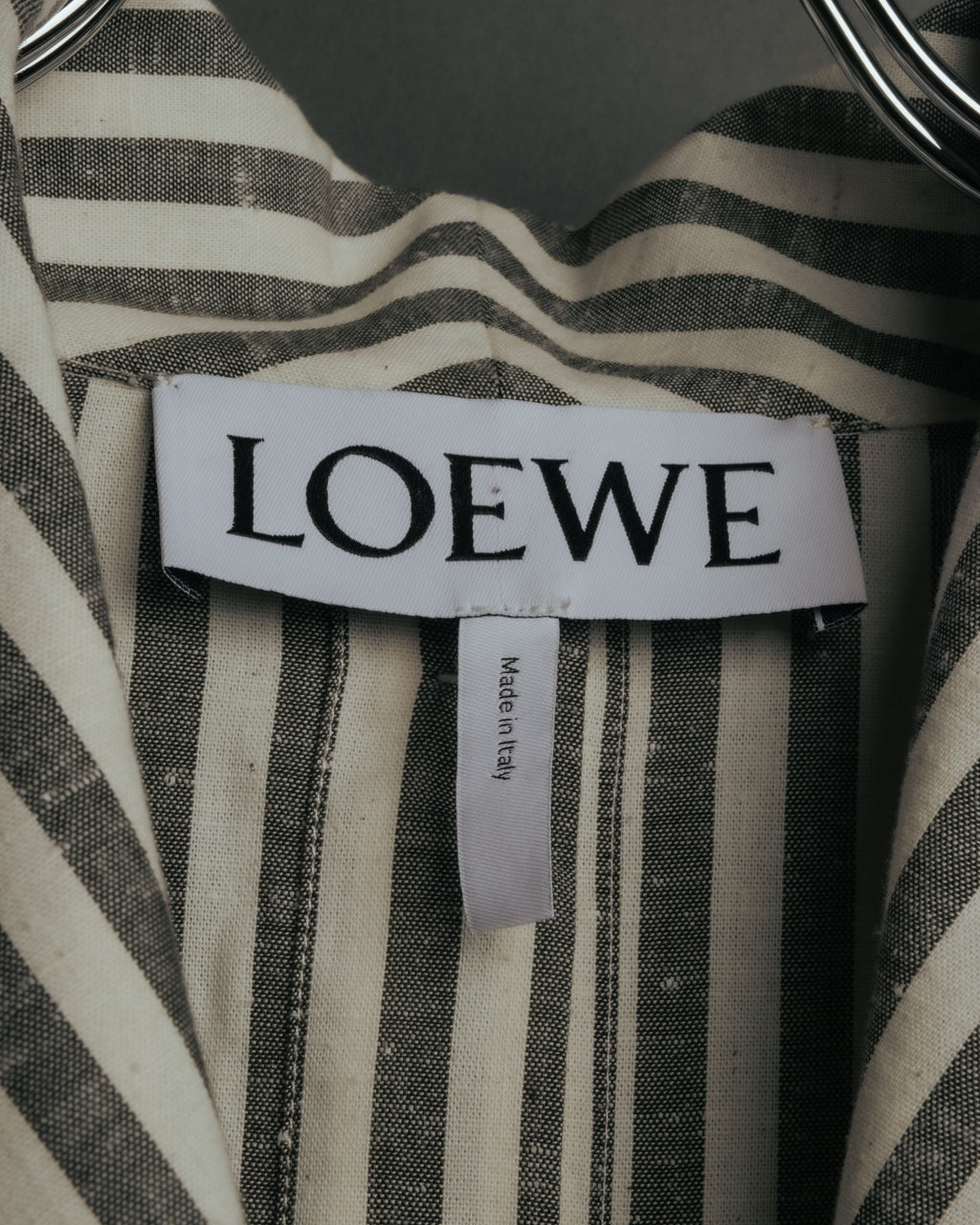 -SPECIAL- “LOEWE” 2010’s striped ribbon sleeve long gown coat