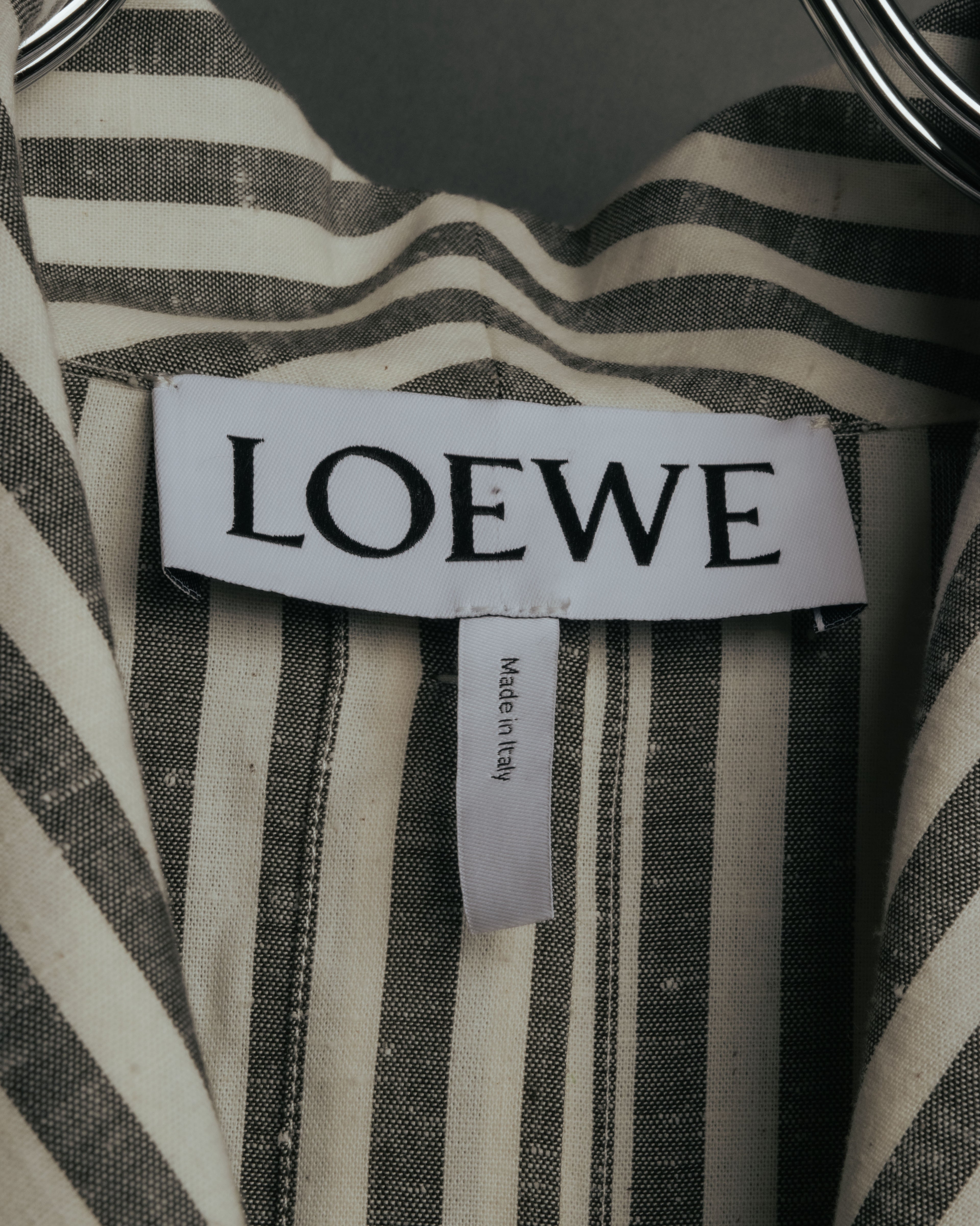 -SPECIAL- “LOEWE” 2010’s striped ribbon sleeve long gown coat