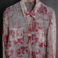 "John Galliano" 100% silk tropical floral regular collar shirt