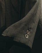 "Pierre Balmain" 80's-90's Windowpane check wool blazer