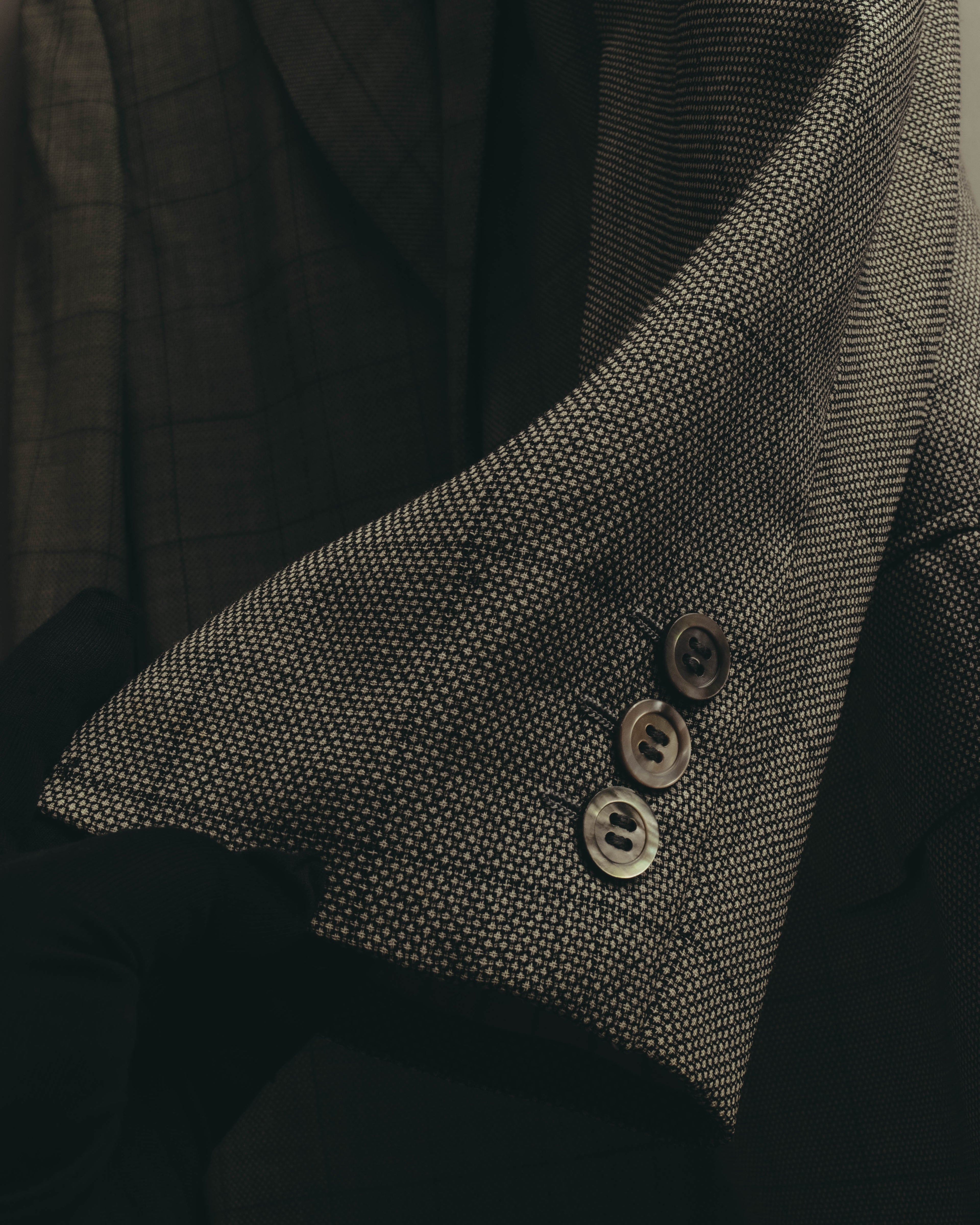"Pierre Balmain" 80's-90's Windowpane check wool blazer