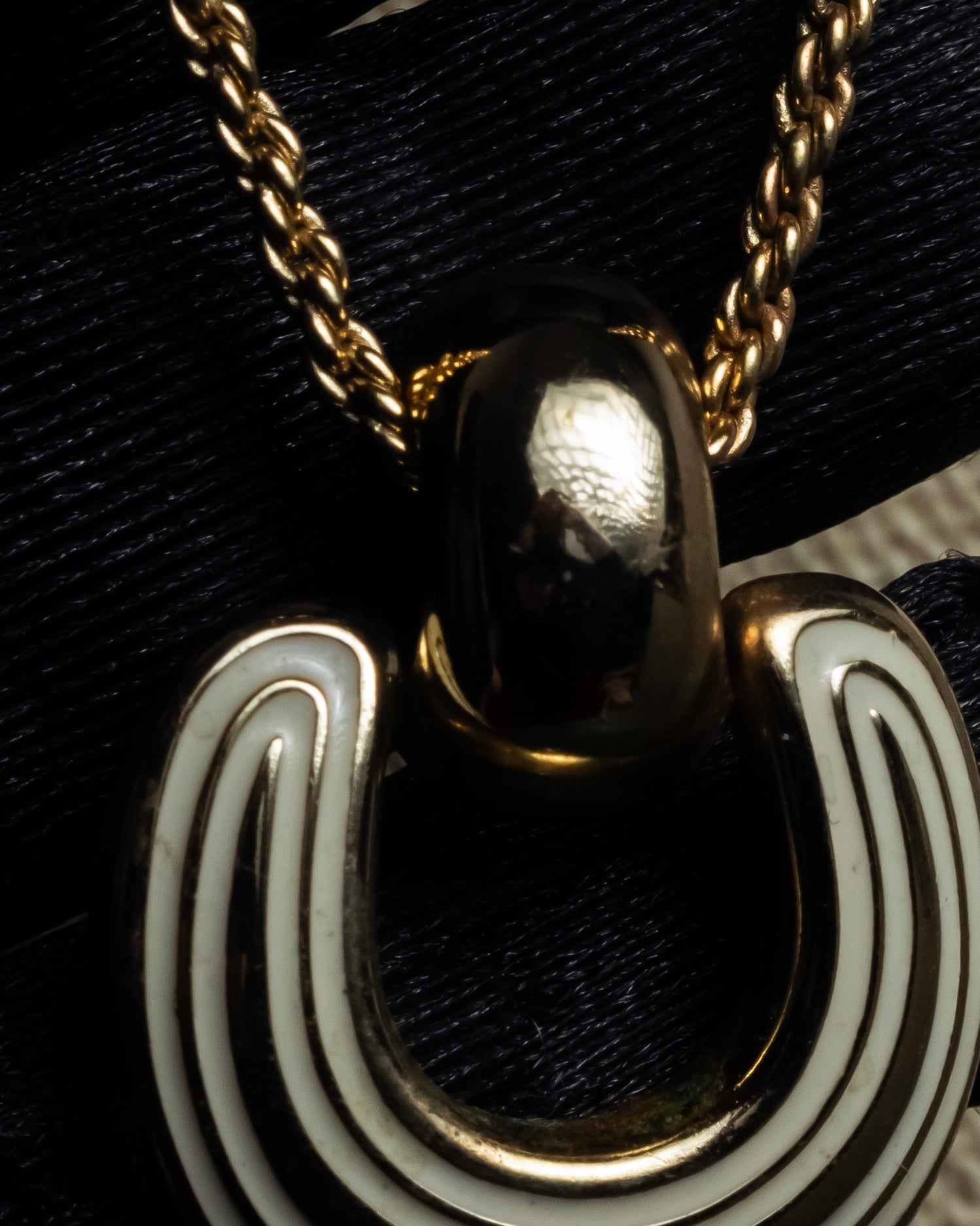 "Christian Dior" Arch motif top gold tone necklace