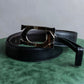 "Cartier" 2C logo motif buckle design leather belt