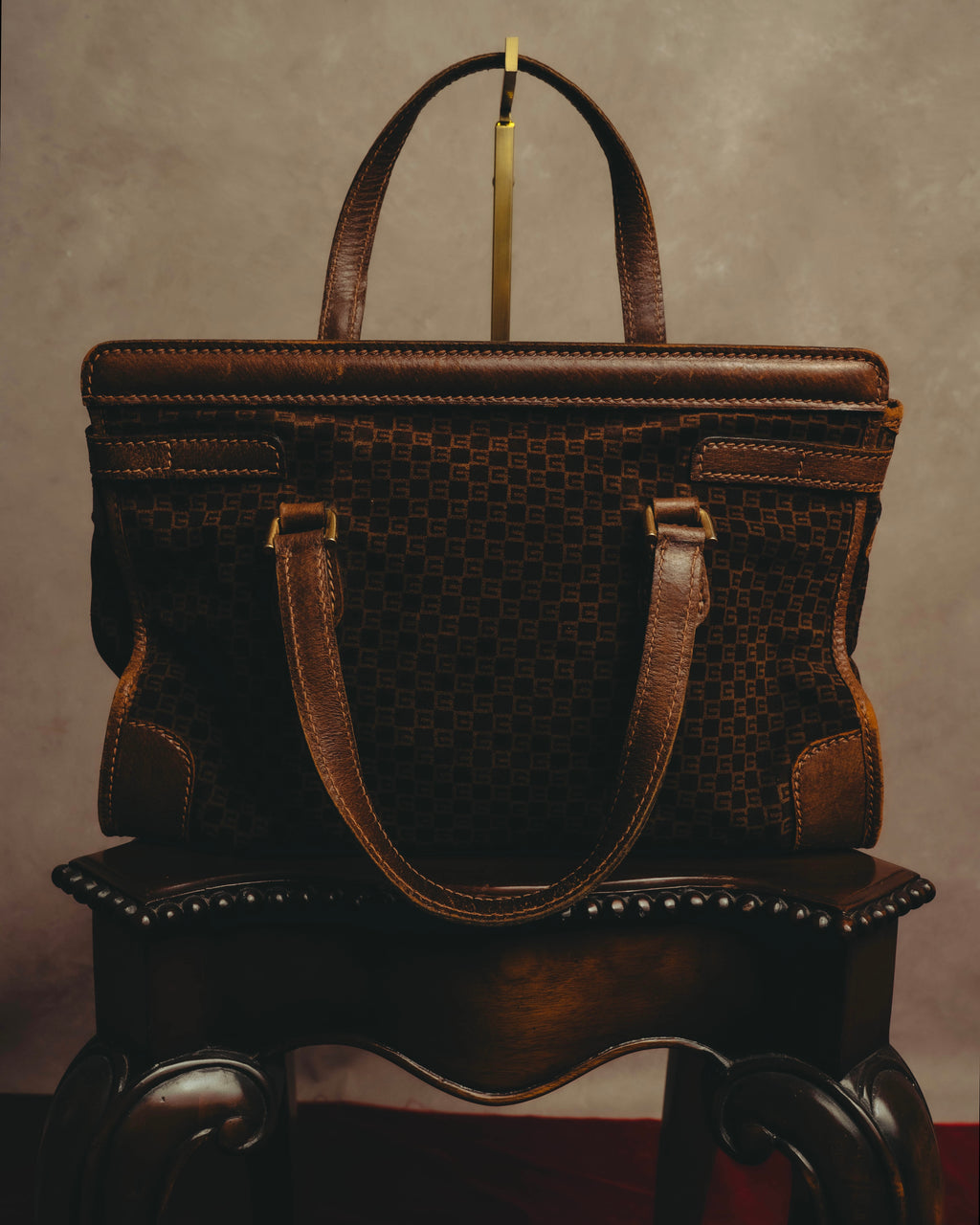 -SPECIAL- "GUCCI" 70's Micro GG suede turn-lock handbag