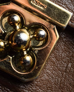 "Chloe" Fleur motif design leather long wallet