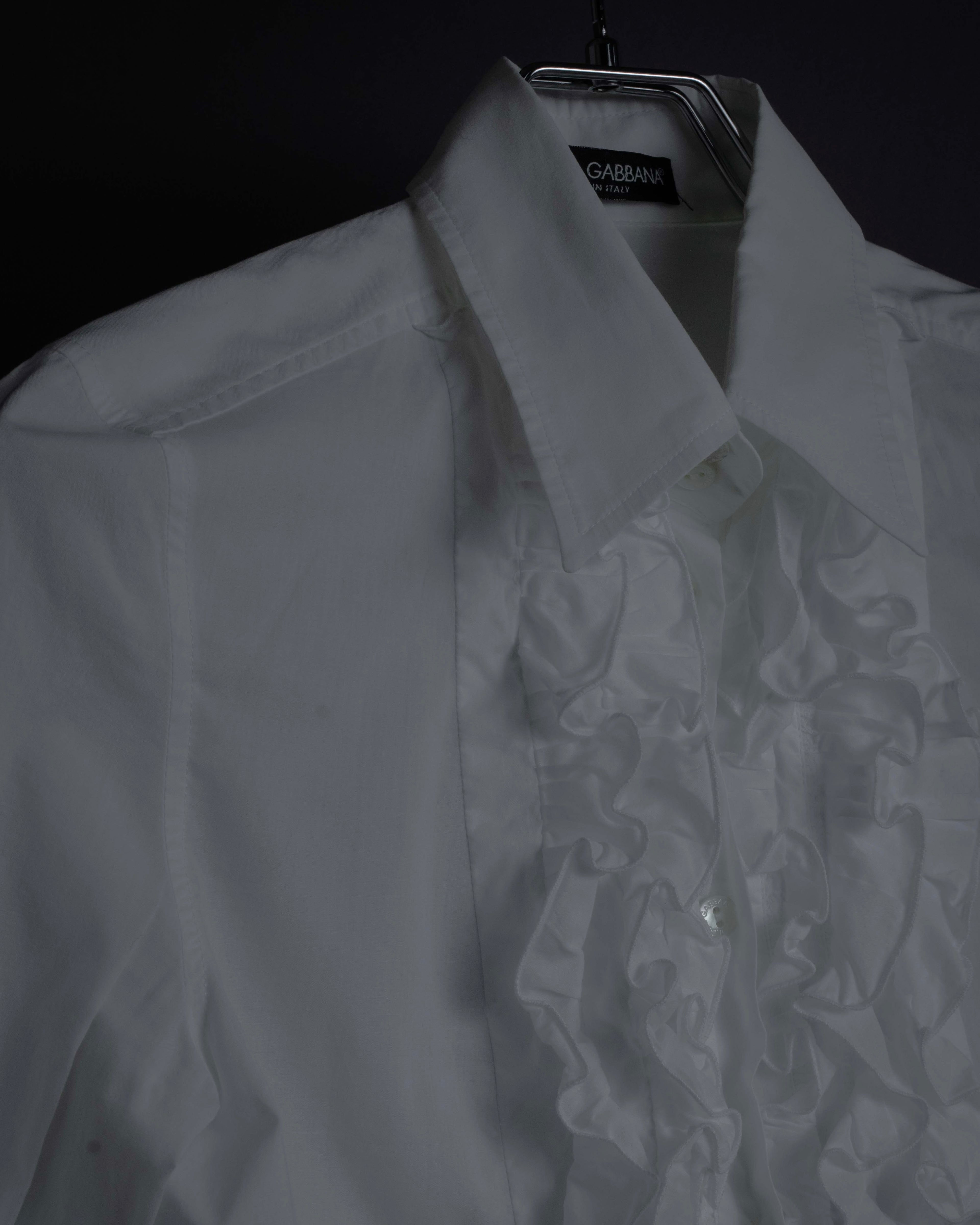"Dolce & Gabbana" Tiered frill design white shirt