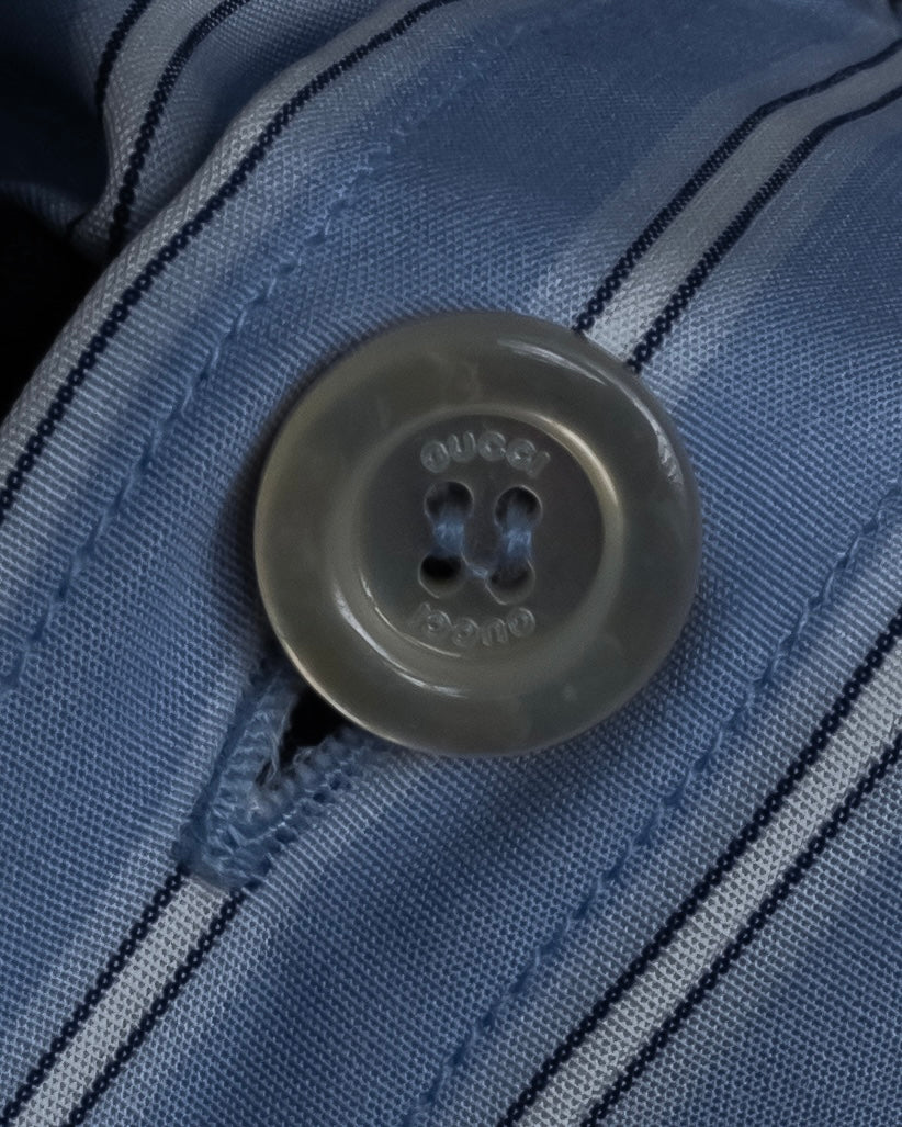 "GUCCI" Michele period brand code embroidered striped shirt