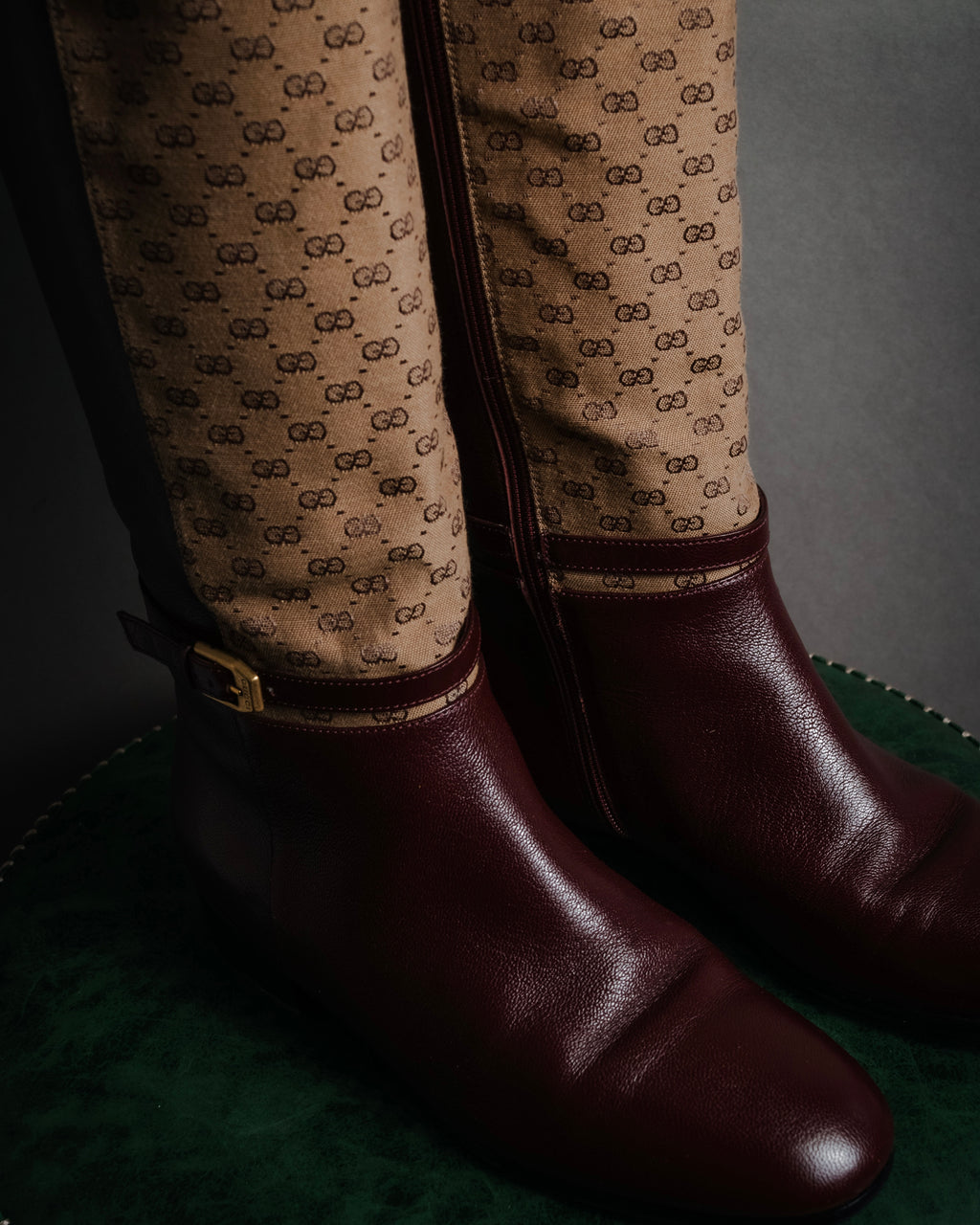 "GUCCI" 20’s archive canvas panel jockey boots