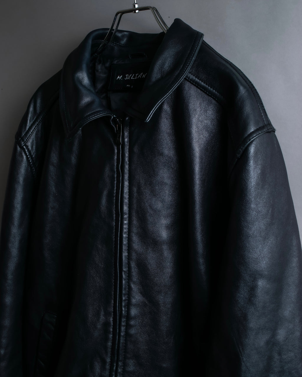 "M. JULIAN" High quality leather single riders blouson