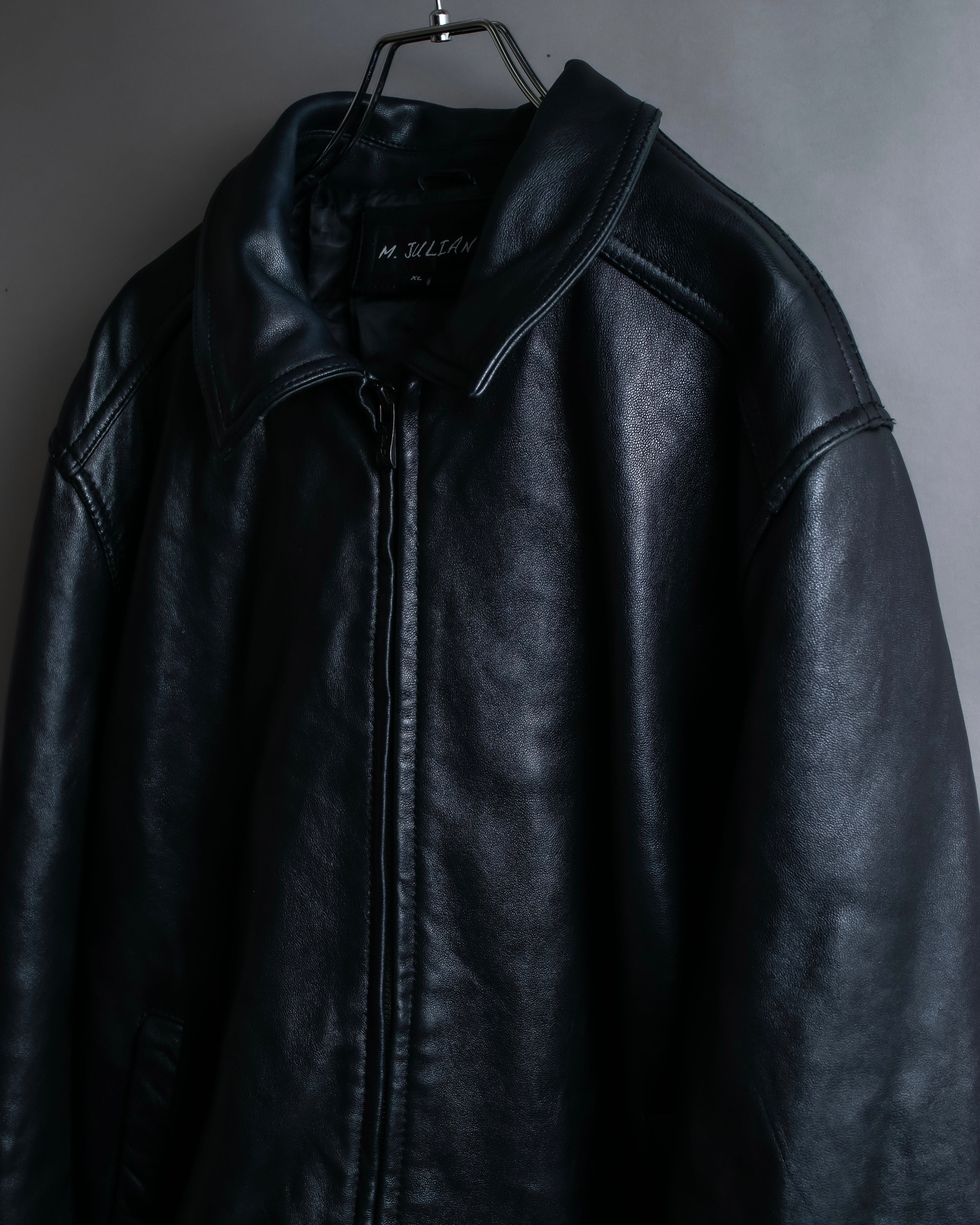 "M. JULIAN" High quality leather single riders blouson