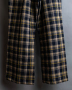 "Vintage tartan check wide tapered slacks"