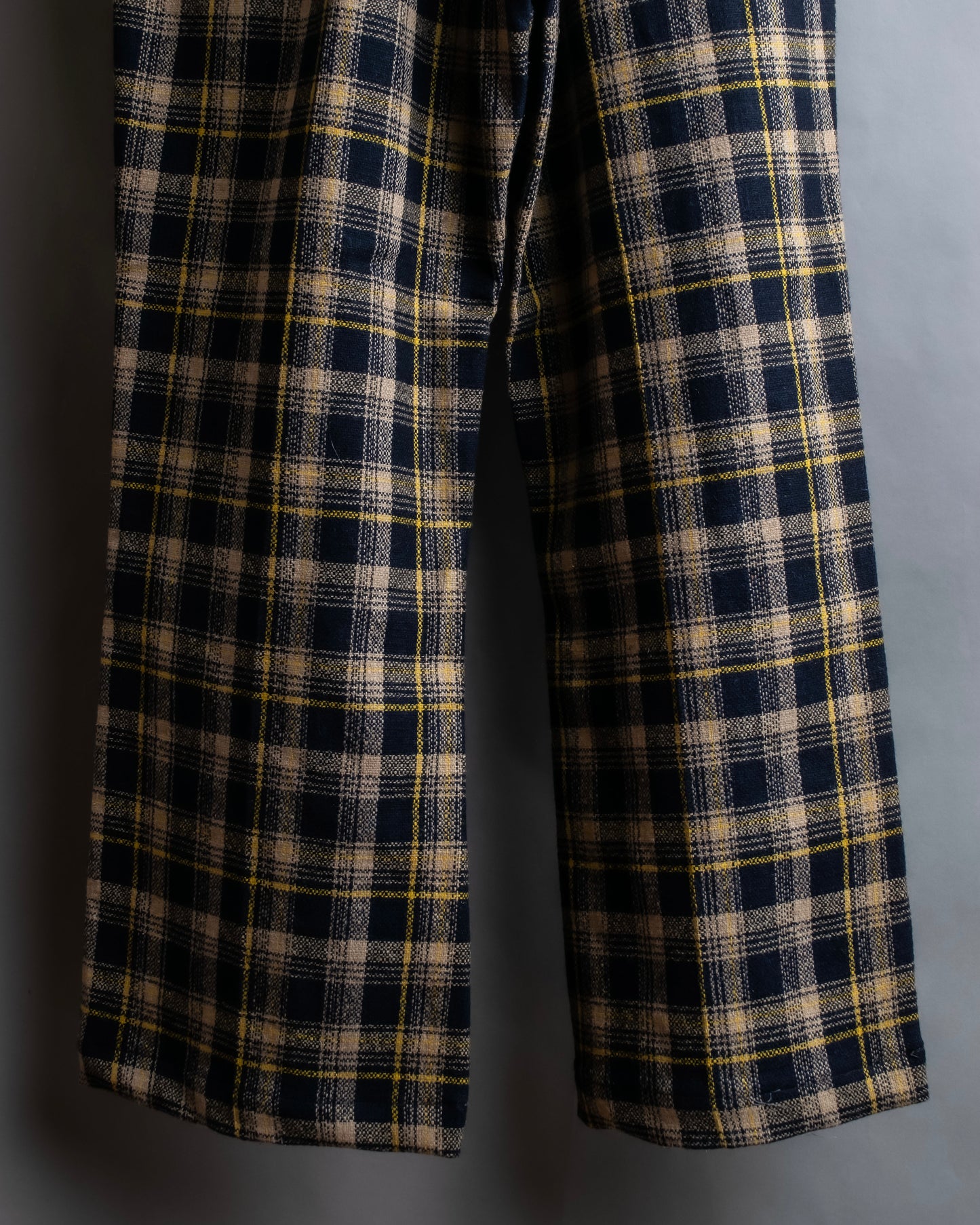 "Vintage tartan check wide tapered slacks"