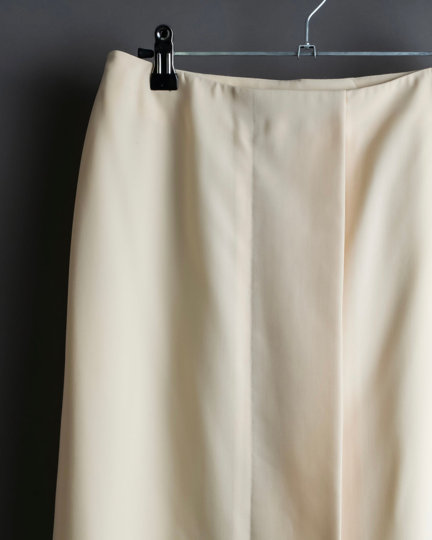 "HERMES" 100% wool ivory color flare skirt