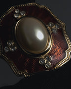 "BURBERRYS" 80’s-90’s royal enamel pearl brooch