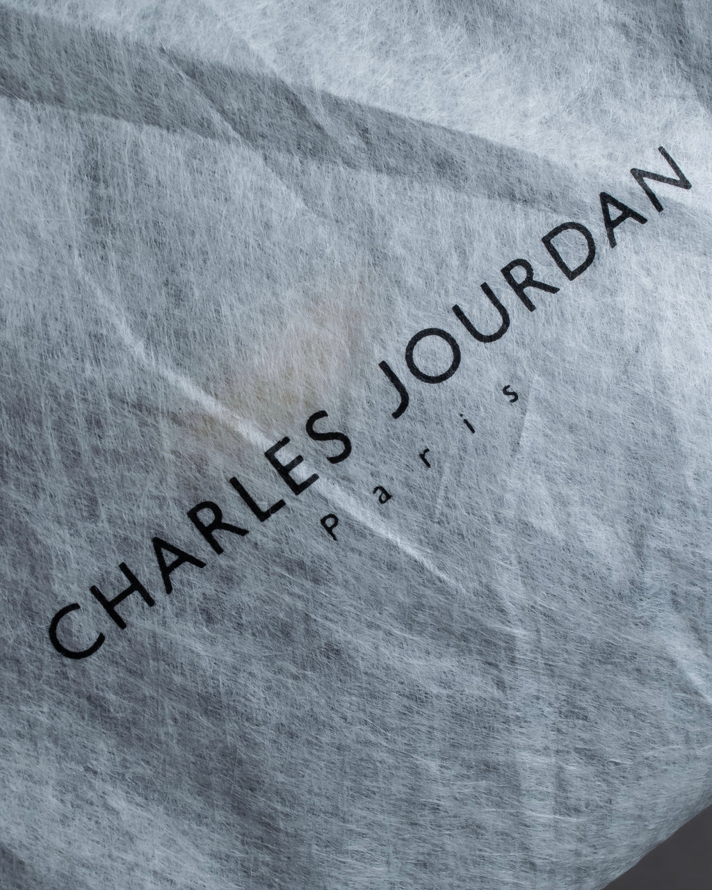 "Charles Jourdan" Logo half-moon metal plate design leather hand bag