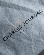 "Charles Jourdan" Logo half-moon metal plate design leather hand bag