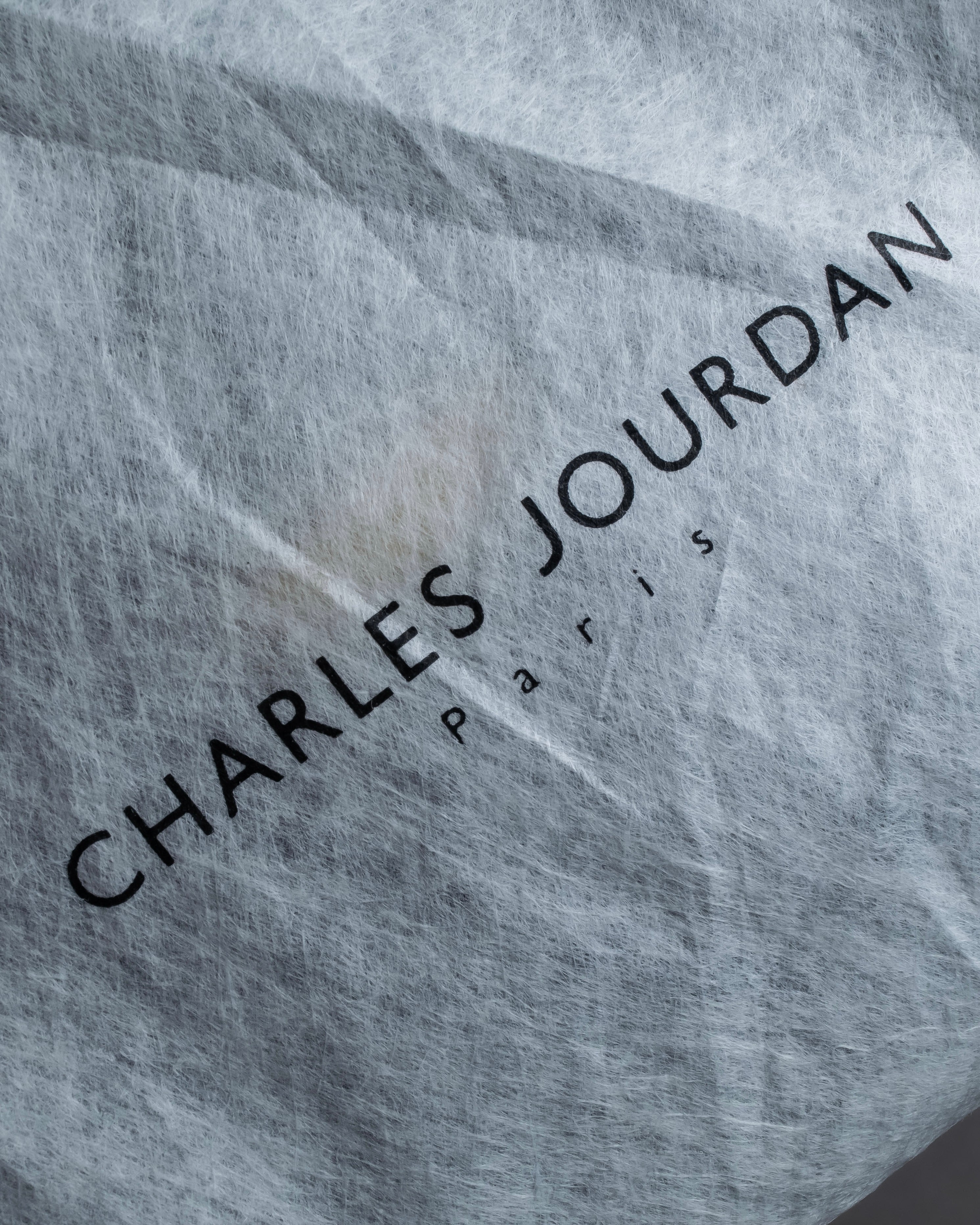 "Charles Jourdan" Logo half-moon metal plate design leather hand bag