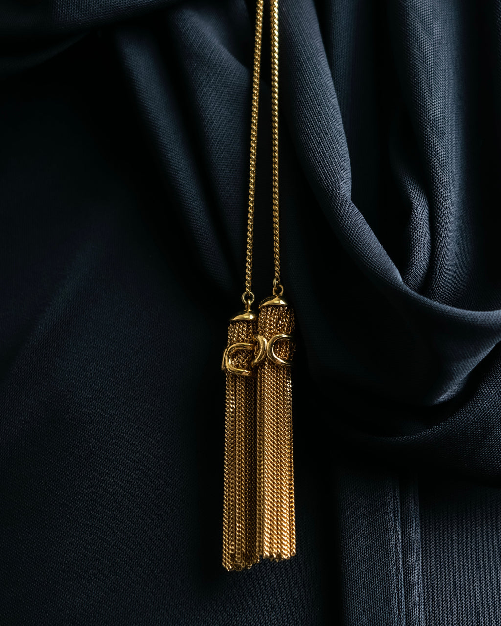 "CELINE" Fringe emblem design long necklace