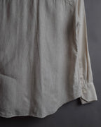 "BRUNELLO CUCINELLI" Contrast collar hidden placket linen shirt