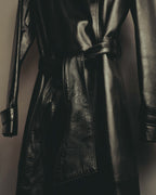 -SPECIAL- "BOTTEGA VENETA" 80's-00's Belted leather coat
