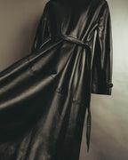 -SPECIAL- "BOTTEGA VENETA" 80's-00's Belted leather coat
