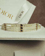 -SPECIAL- “Christian Dior” 90’s–00’s pearl cabochon multi-strand choker necklace