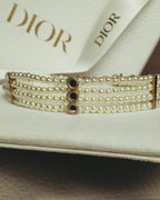 -SPECIAL- “Christian Dior” 90’s–00’s pearl cabochon multi-strand choker necklace
